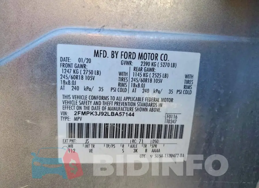 2FMPK3J92LBA57144 Photo# 13