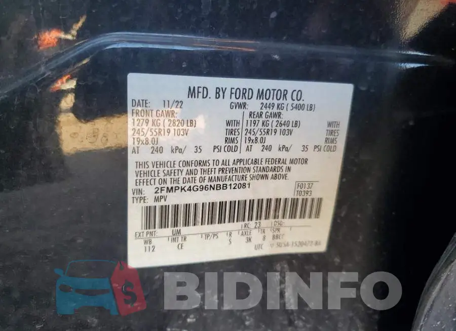 2FMPK4G96NBB12081 Photo# 13