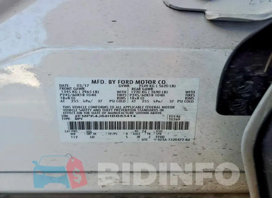 2FMPK4J84HBB83414 Photo# 13