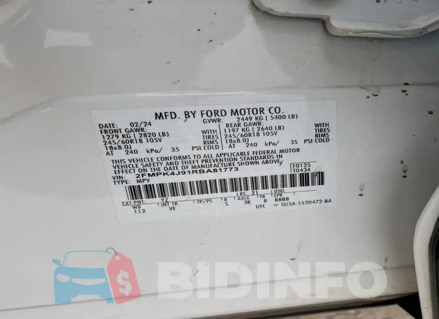 2FMPK4J91RBA81773 Photo# 13
