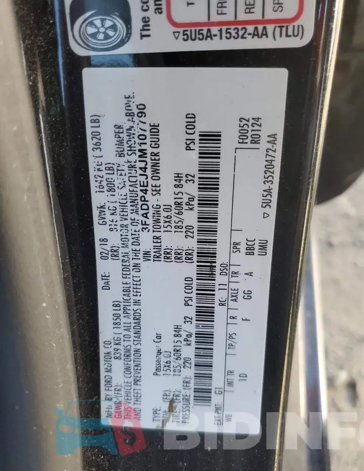 3FADP4EJ4JM107790 Photo# 12