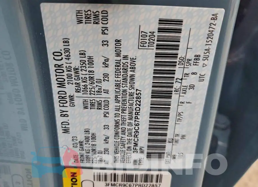 3FMCR9C67PRD22857 Photo# 13