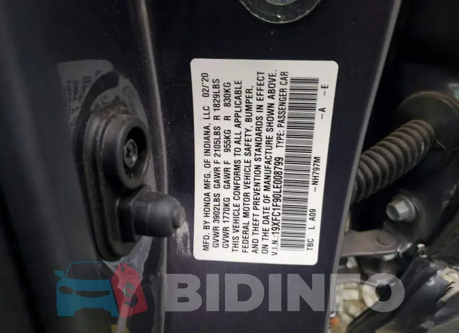 19XFC1F90LE008799 Photo# 12