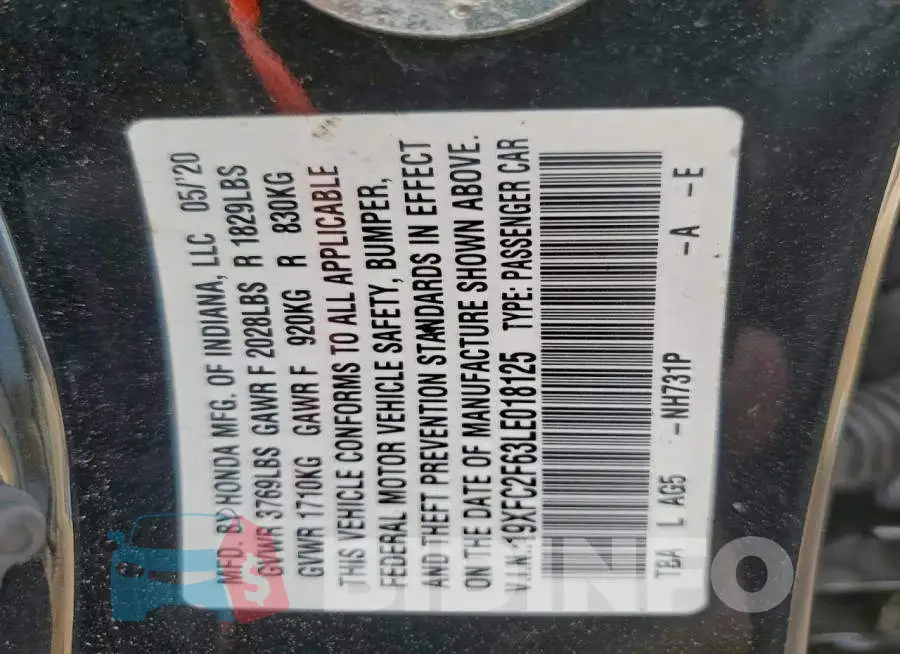 19XFC2F63LE018125 Photo# 12
