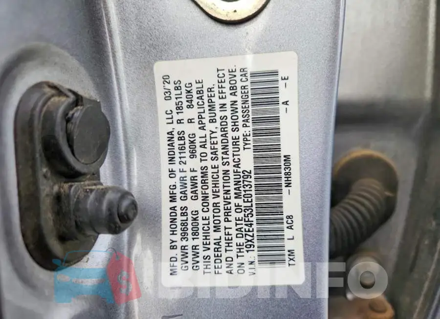 19XZE4F53LE013792 Photo# 12