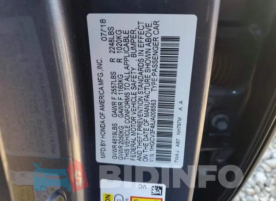 1HGCV3F46JA008563 Photo# 12