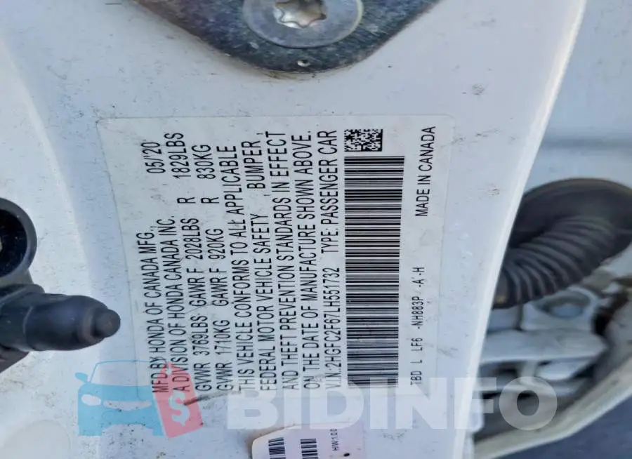 2HGFC2F67LH551732 Photo# 12