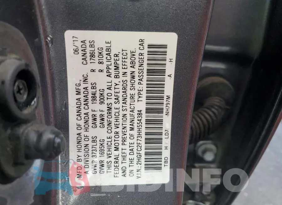 2HGFC2F73HH554384 Photo# 13