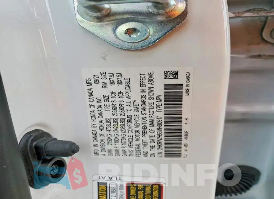 2HKRW2H56MH680917 Photo# 14