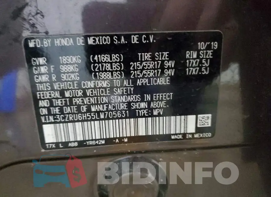 3CZRU6H55LM705631 Photo# 14