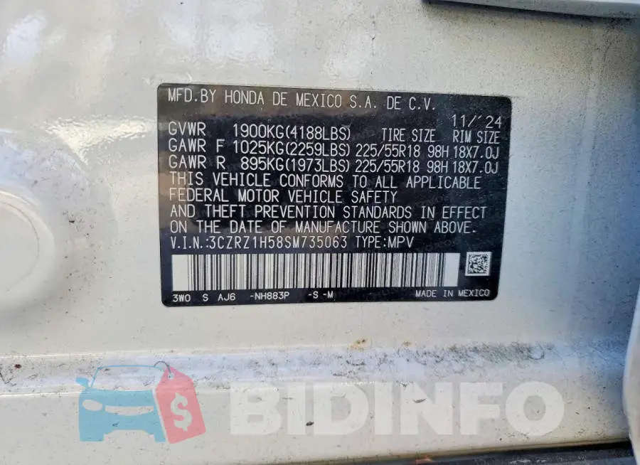 3CZRZ1H58SM735063 Photo# 13