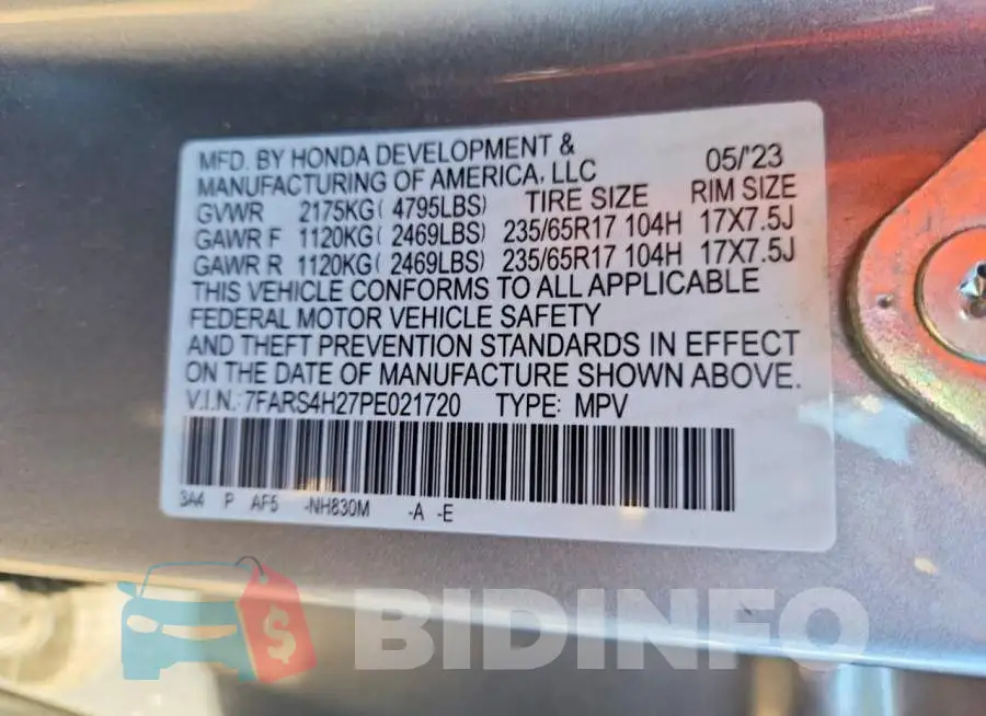 7FARS4H27PE021720 Photo# 13