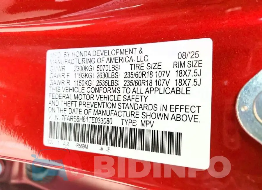 7FARS6H61TE033080 Photo# 13