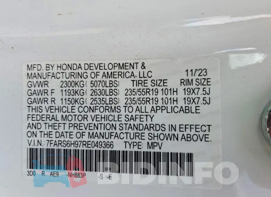 7FARS6H97RE049366 Photo# 13