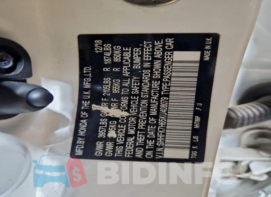 SHHFK7H65KU408079 Photo# 14