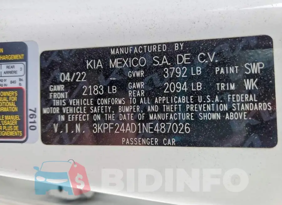 3KPF24AD1NE487026 Photo# 13