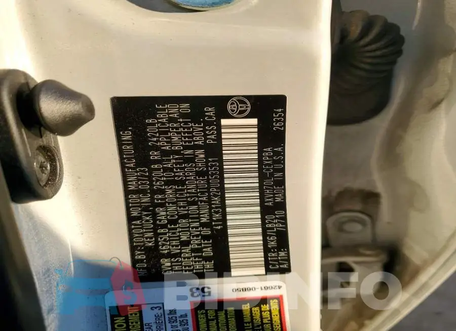 4T1K31AK2PU053531 Photo# 13
