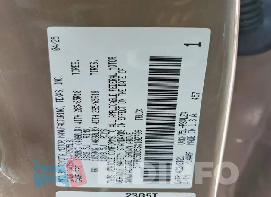 5TFPC5DB5SX102709 Photo# 12