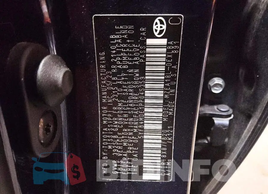 5YFB4MDE1PP045359 Photo# 12