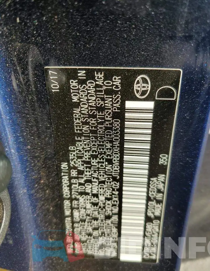 JTDBVRBDXHA003380 Photo# 13