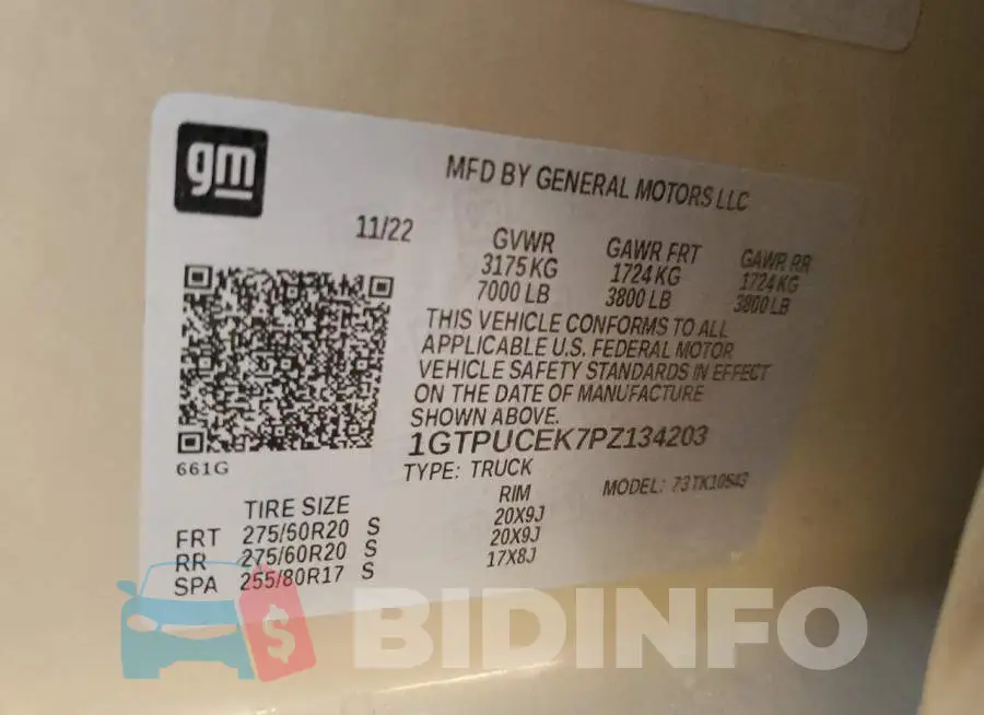 1GTPUCEK7PZ134203 Photo# 12