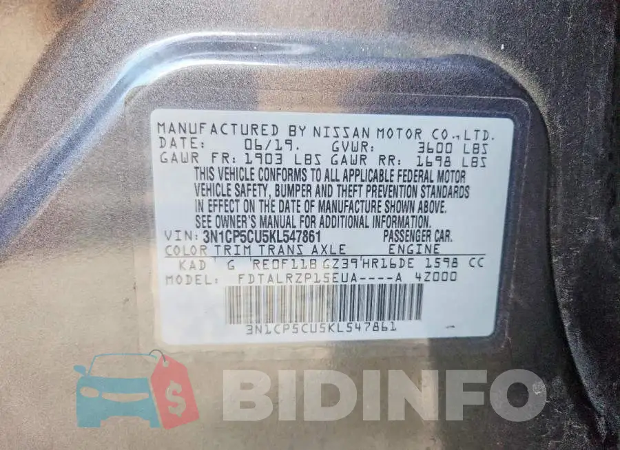3N1CP5CU5KL547861 Photo# 14