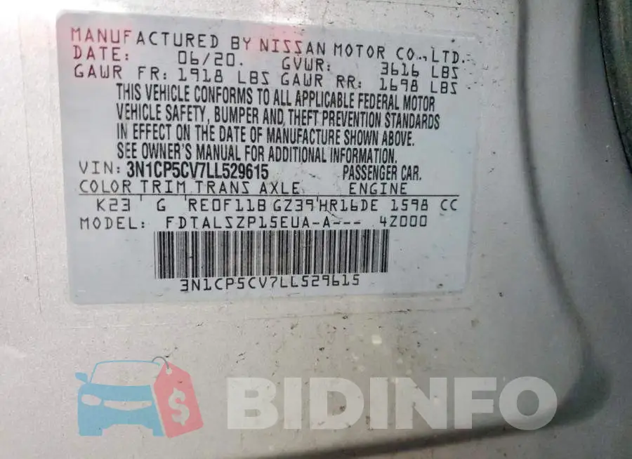 3N1CP5CV7LL529615 Photo# 12