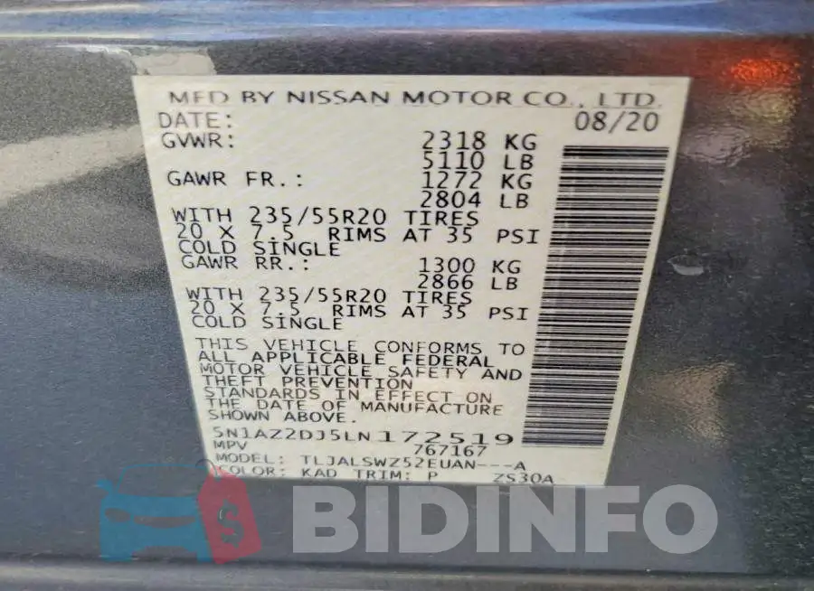 5N1AZ2DJ5LN172519 Photo# 14