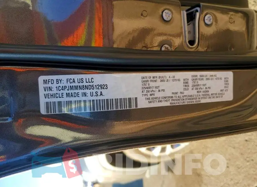 1C4PJMMN8ND512923 Photo# 11