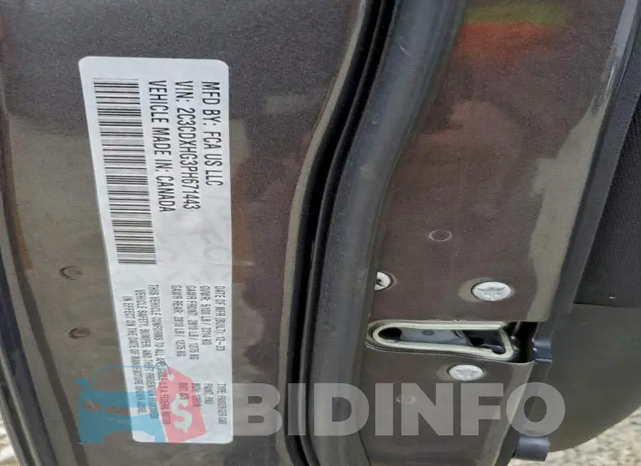 2C3CDXHG3PH671443 Photo# 12