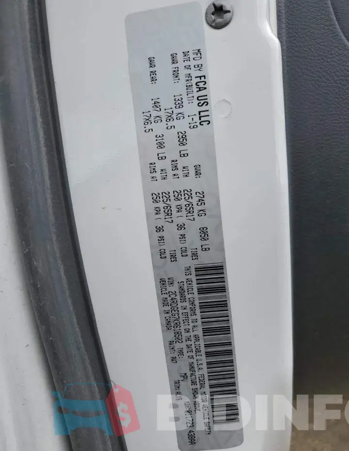 2C4RDGEG7KR618502 Photo# 14