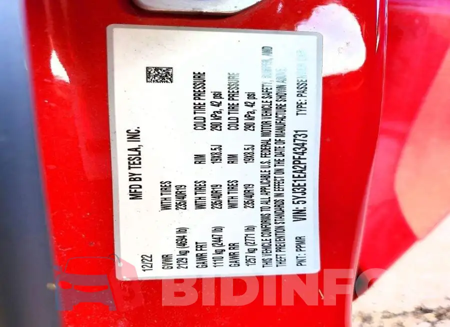 5YJ3E1EA2PF434731 Photo# 12