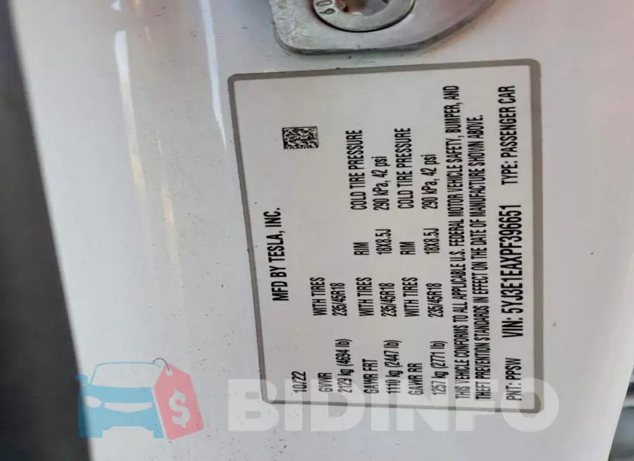 5YJ3E1EAXPF396651 Photo# 12