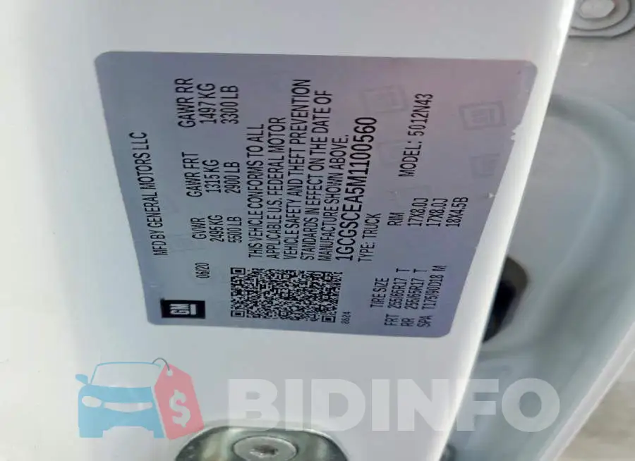 1GCGSCEA5M1100560 Photo# 13