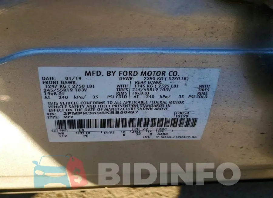 2FMPK3K98KBB56497 Photo# 13