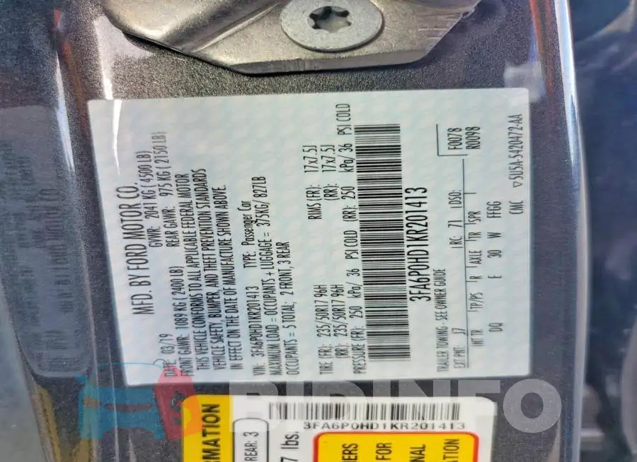 3FA6P0HD1KR201413 Photo# 12