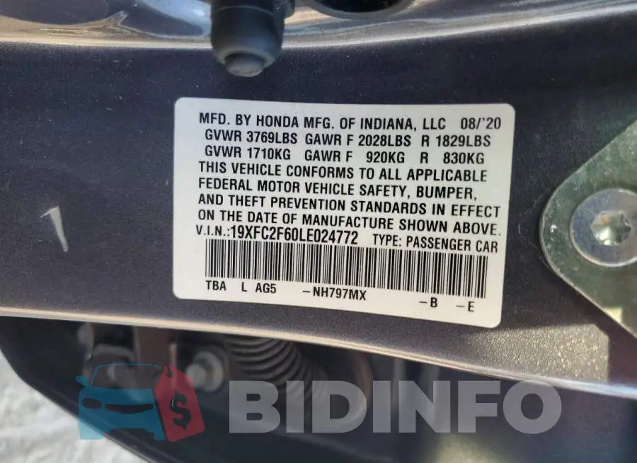 19XFC2F60LE024772 Photo# 12