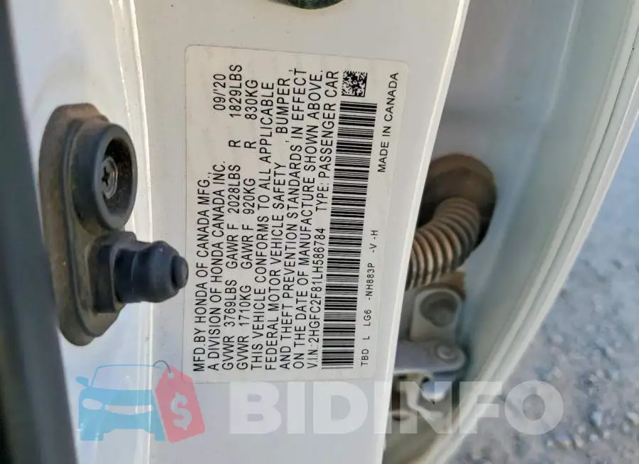 2HGFC2F81LH586784 Photo# 12
