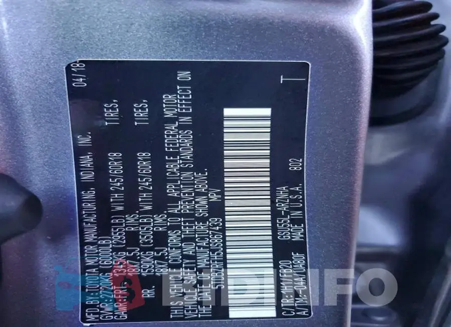 5TDBZRFH5JS867439 Photo# 13