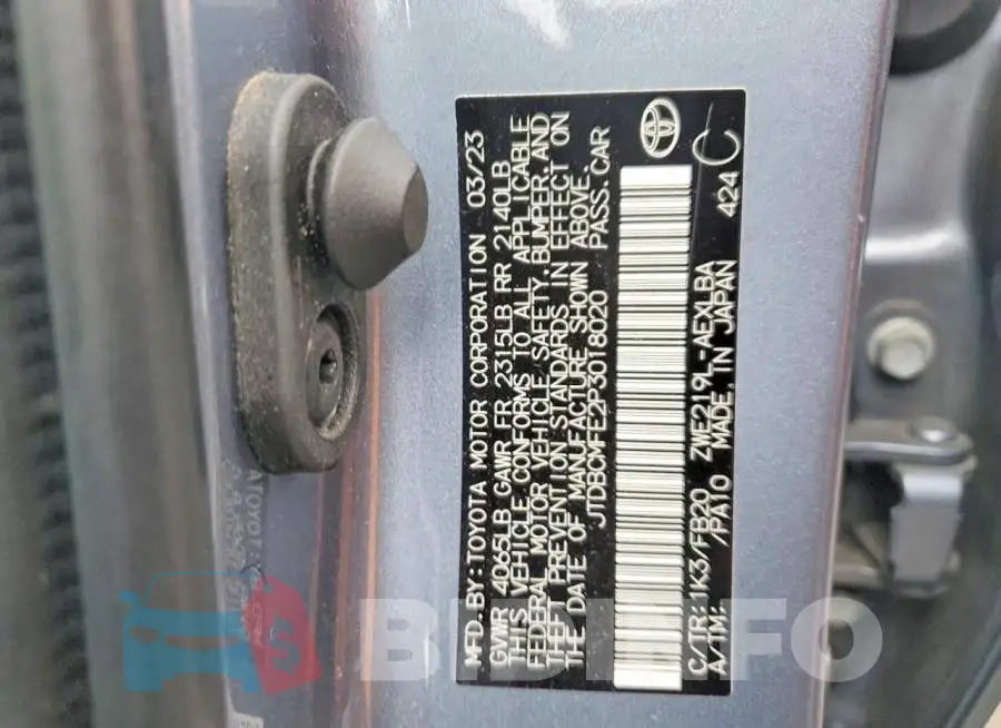 JTDBCMFE2P3018020 Photo# 12