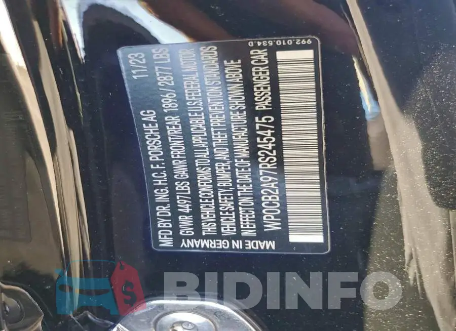 WP0CB2A97RS245475 Photo# 12