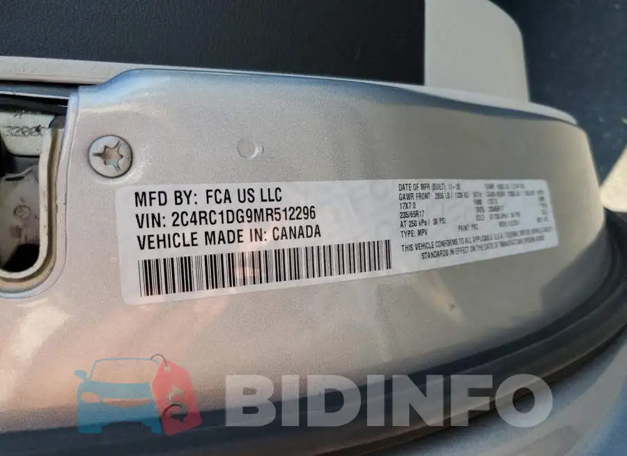 2C4RC1DG9MR512296 Photo# 13