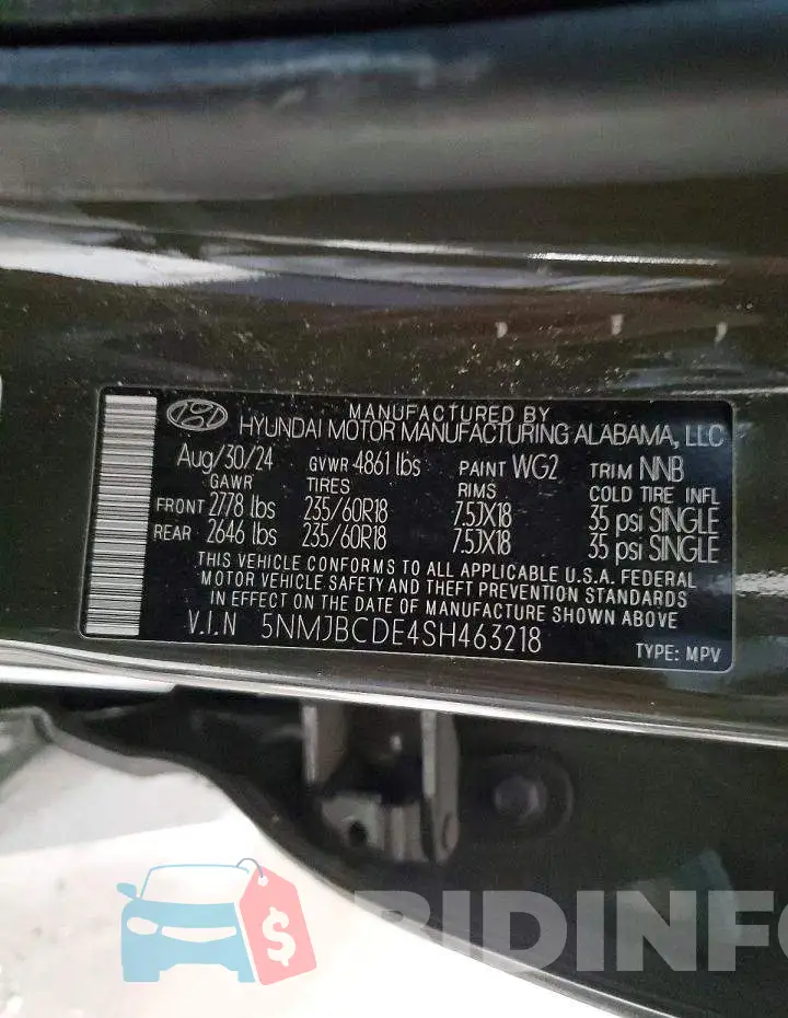 5NMJBCDE4SH463218 Photo# 13