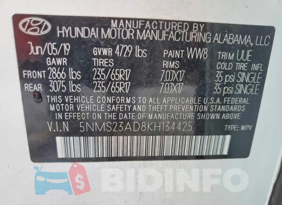 5NMS23AD8KH134425 Photo# 14
