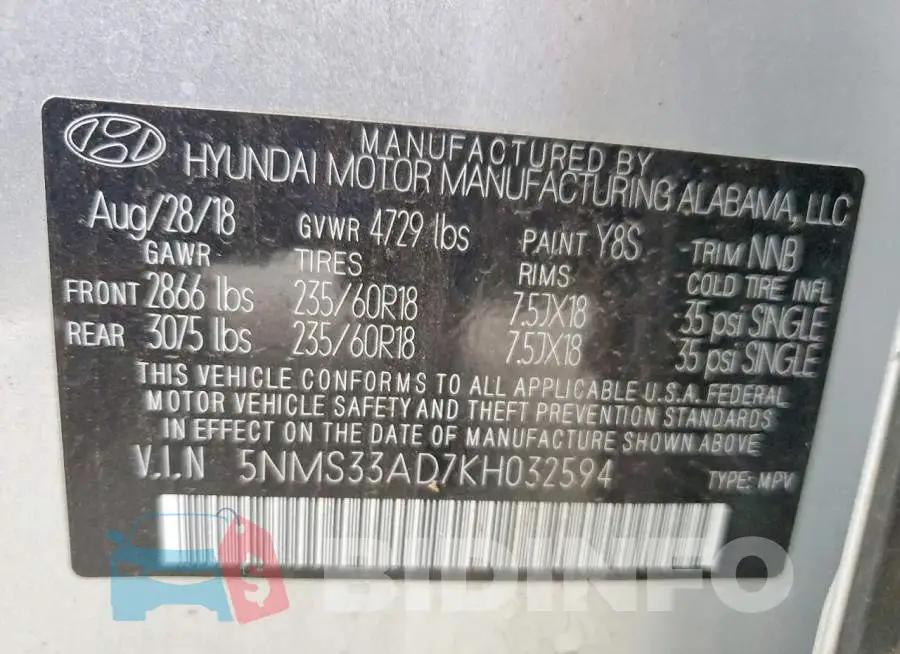 5NMS33AD7KH032594 Photo# 12