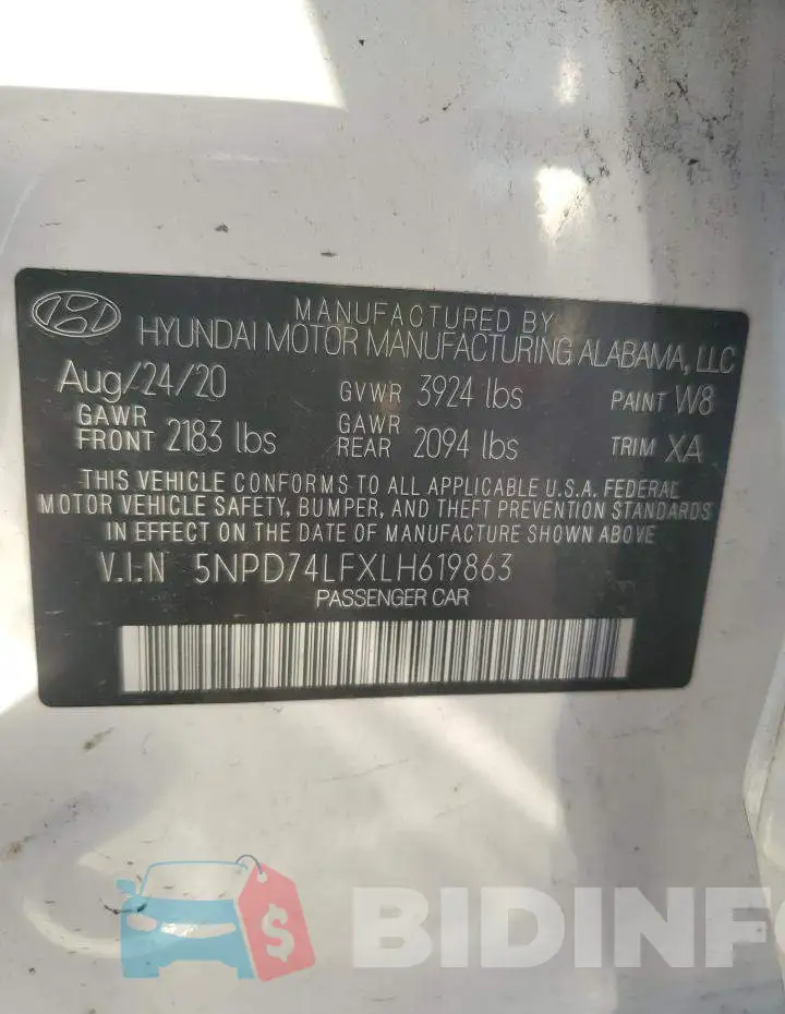 5NPD74LFXLH619863 Photo# 13