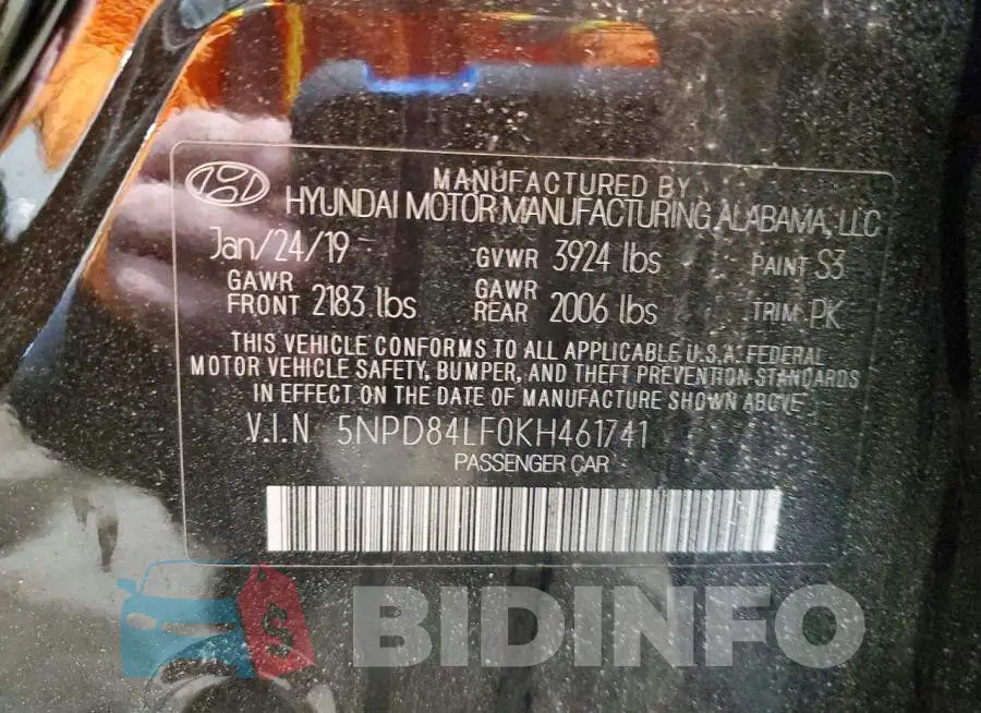 5NPD84LF0KH461741 Photo# 13