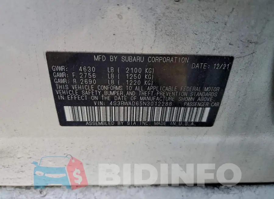 4S3BWAD65N3012288 Photo# 13