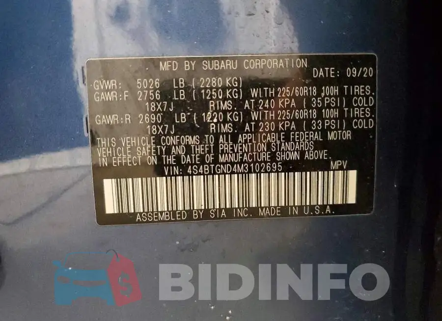 4S4BTGND4M3102695 Photo# 14