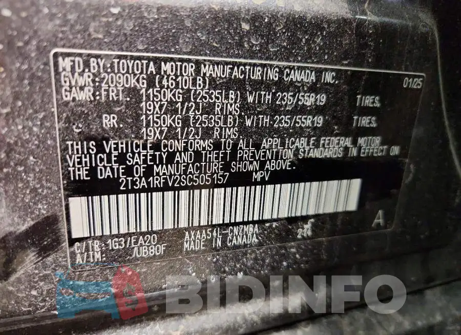 2T3A1RFV2SC505157 Photo# 13